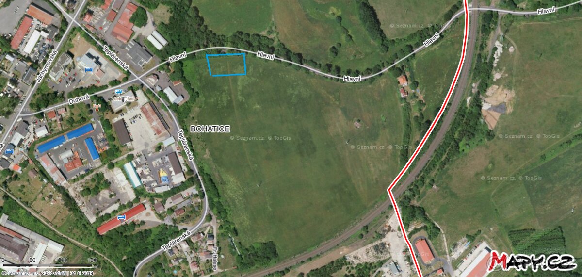 Pozemek určený pro komerční výstavbu o výměře 1322m2 Karlovy