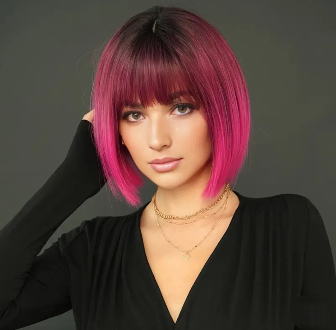 Paruka mikádo růžové ombre nová