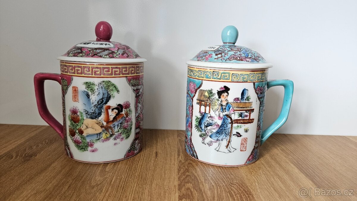 Hrnky asijské motivy 2 ks