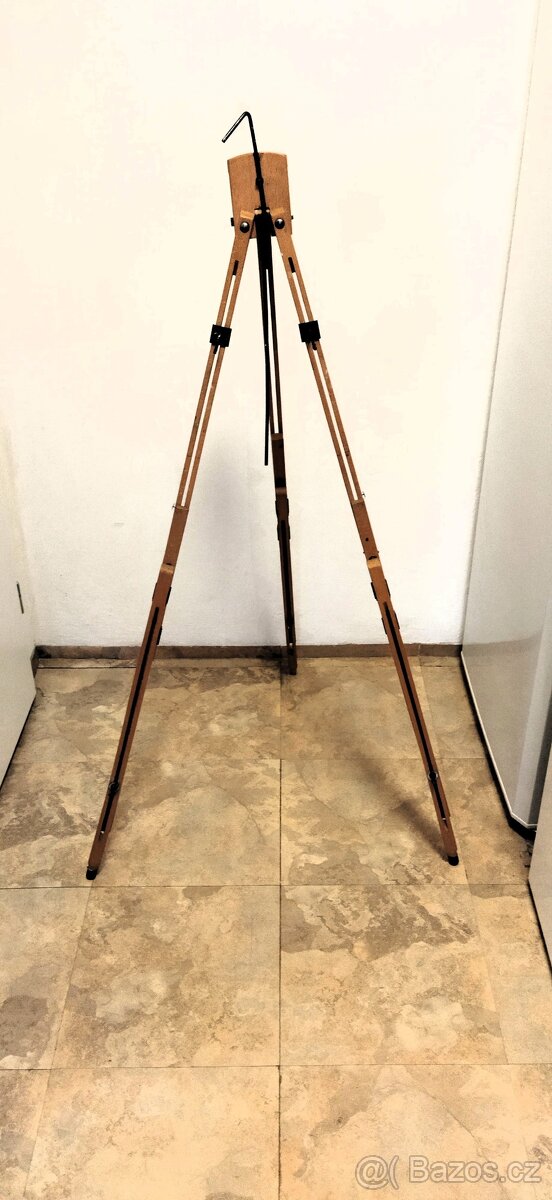 RETRO dřevěný skládací malířský stojan