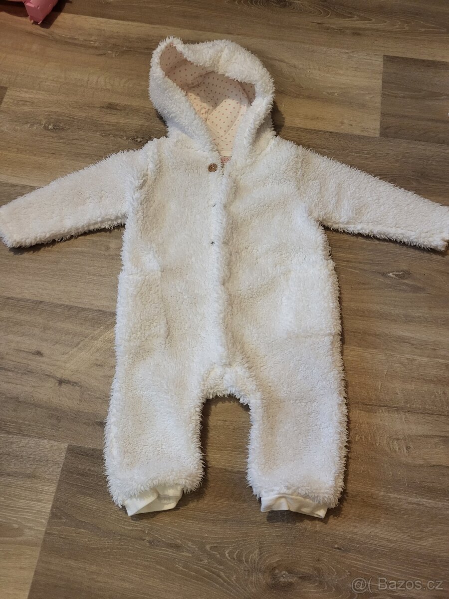 Dívčí teplý bílý overal 80