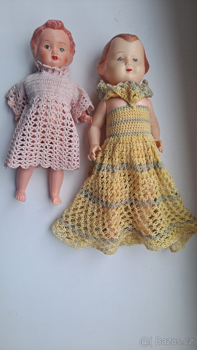 2x panenka celuloid starožitná, Technoplast