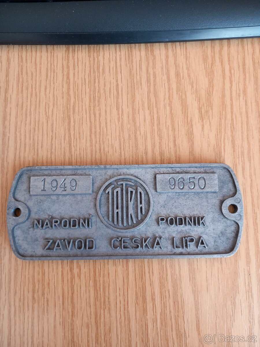 Výrobní štítek TATRA