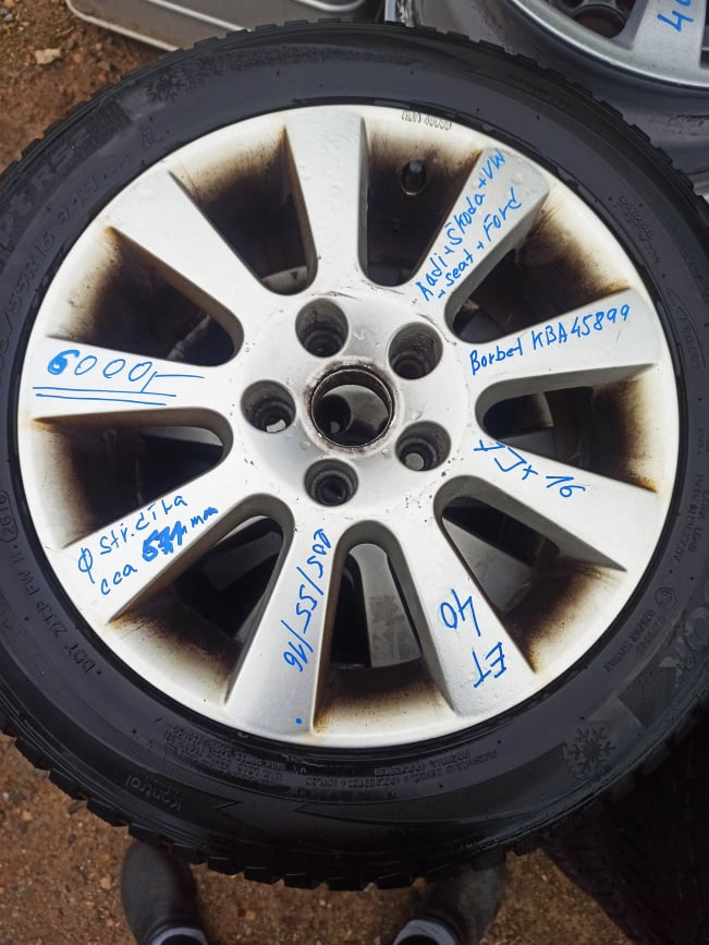 Alu 16" disky s pneu pro Škoda, Audi, 7x16, ET 40, 5x112.