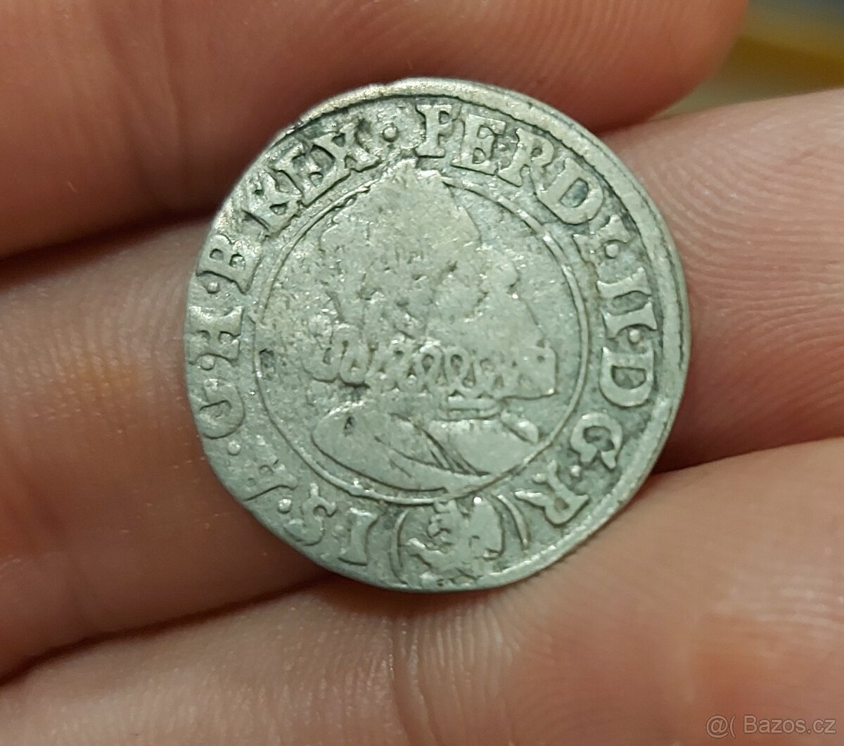 Stříbrný 3 krejcar Ferdinand II. 1624 Praha mincm. Suttner