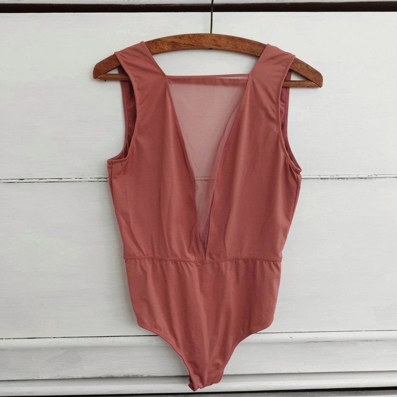 Dámské elegantní body růžové síťované Victoria's Secret Pin