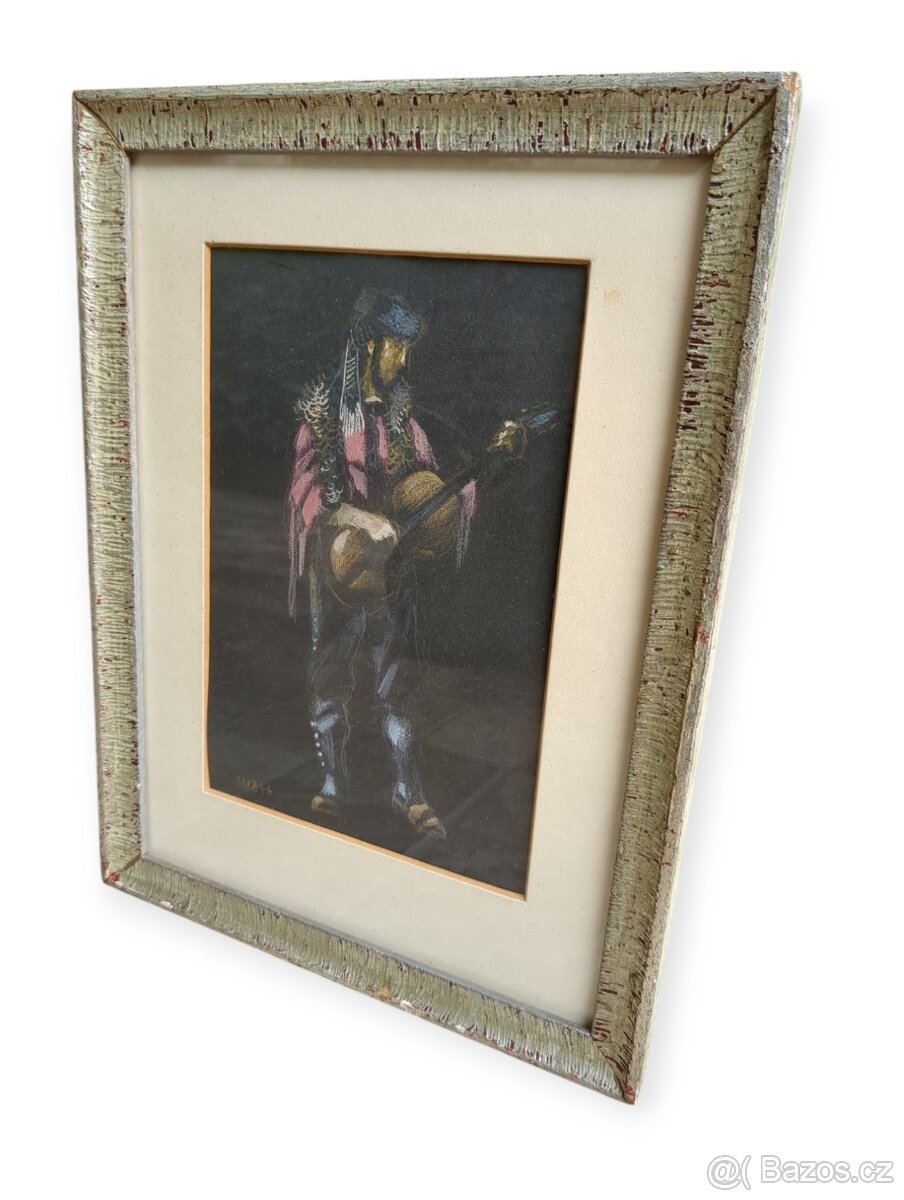 OBRAZ - "Bard" - pastel, signováno