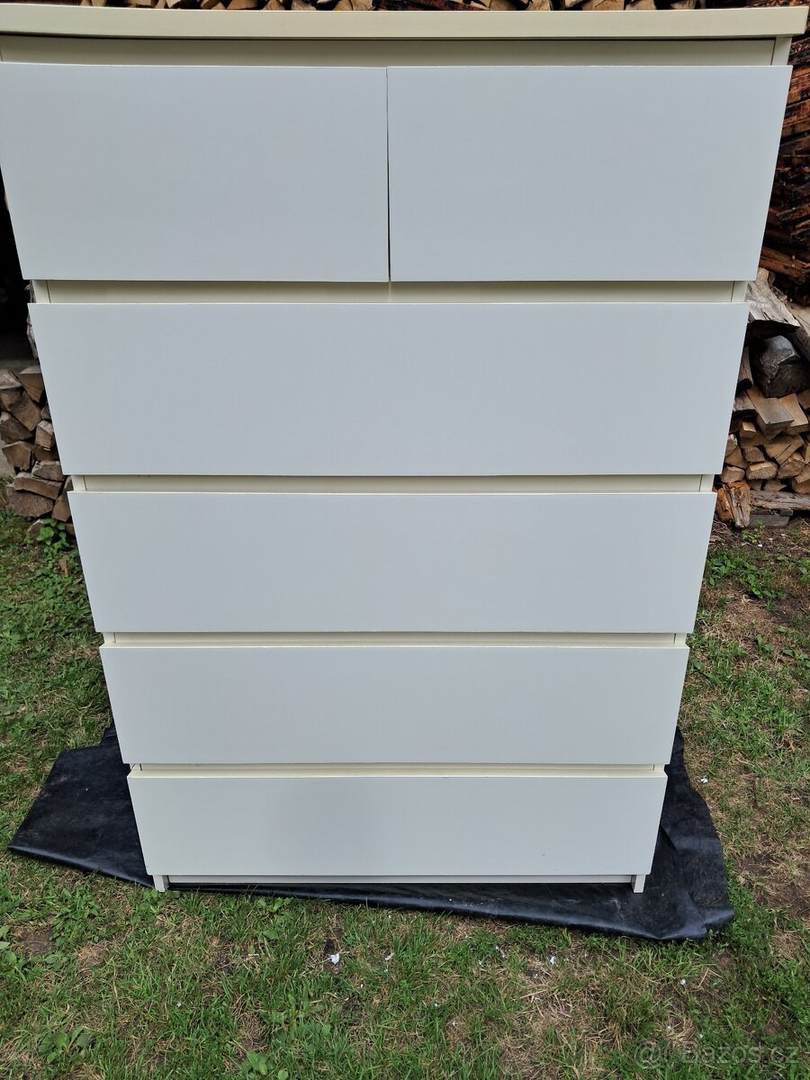 Ikea komoda Malm bílá 6 zásuvek