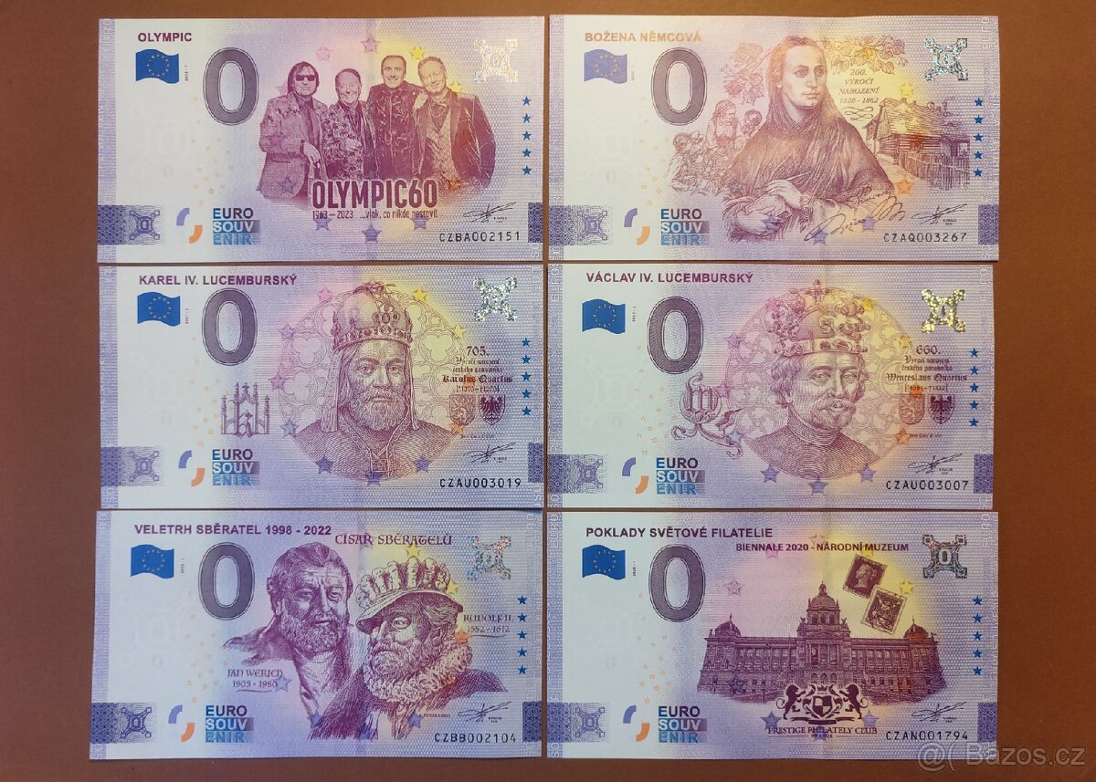 0 Euro bankovky - Olympic, Němcová... UNC