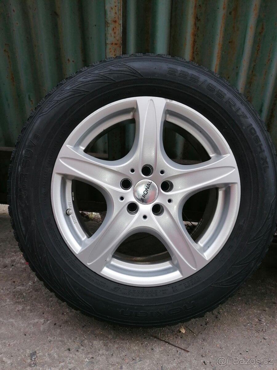 Alu disky 5x108 7,5Jx17 ET45 Ronal + 225/65 R17 5-6 mm