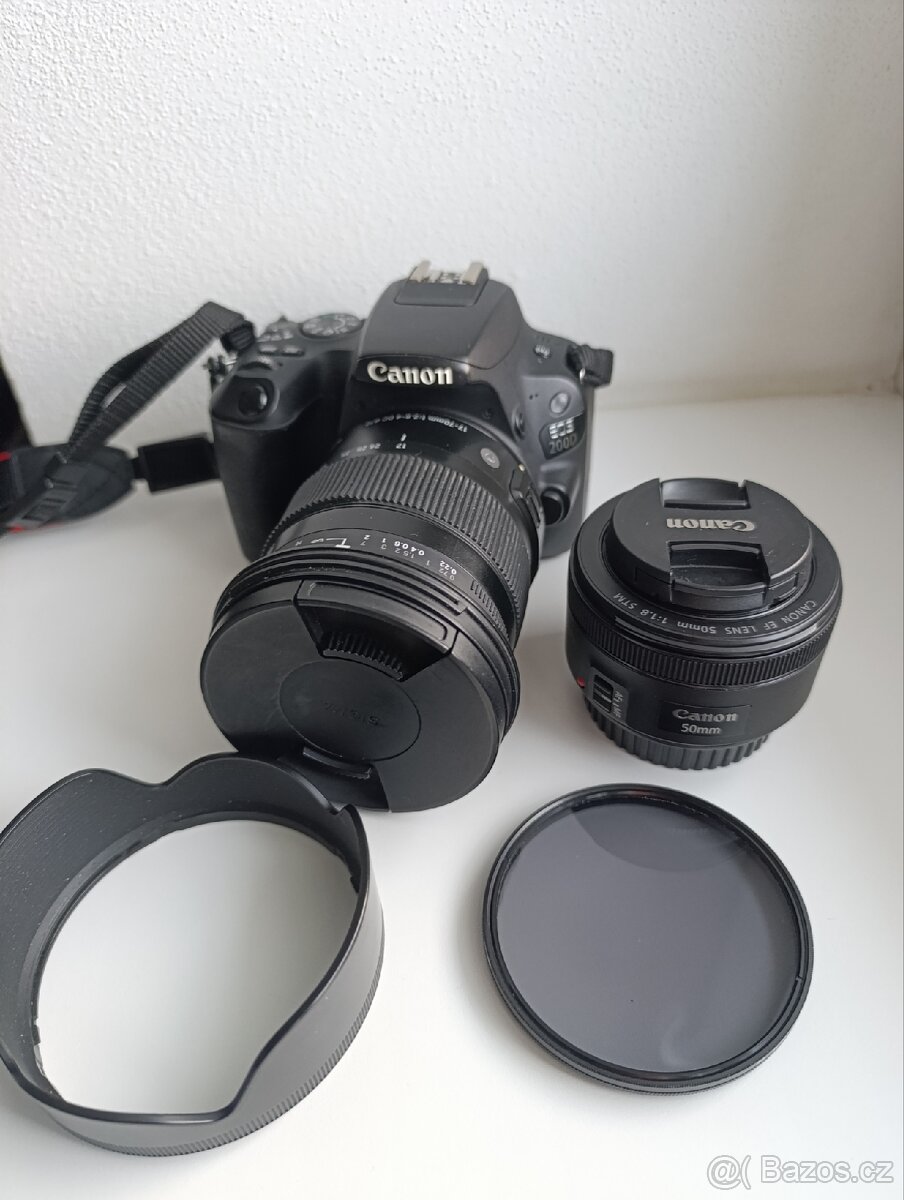 Prodám Canon 200D + Sigma 17-70 s filtrem + Canon 50mm