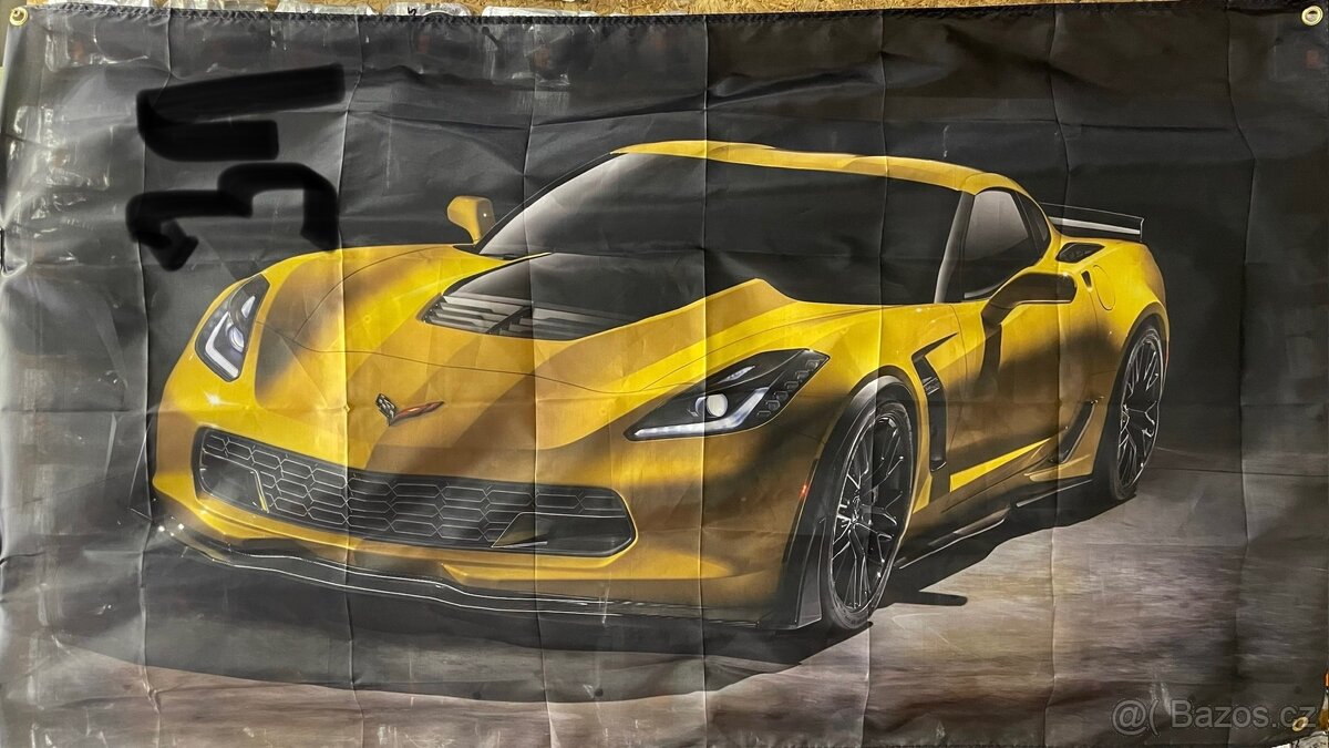 Baner - vlajka - prapor Chevrolet corvette C7. 90x150 cm