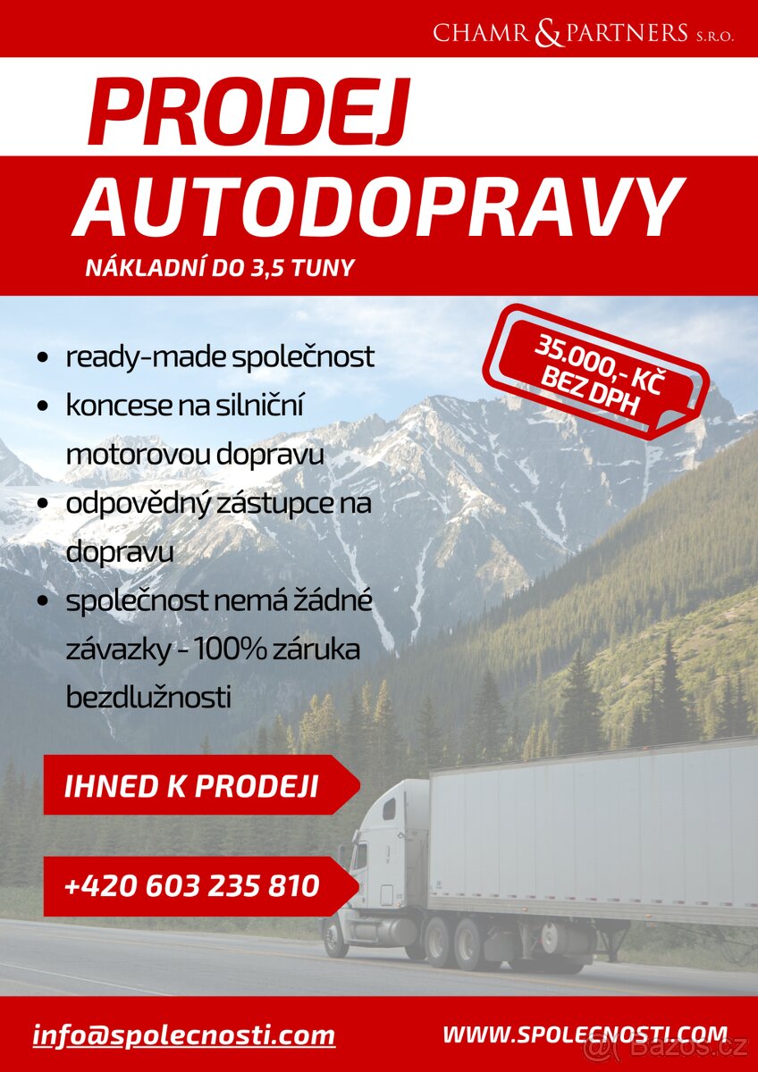 Prodej nákladní dopravy - do 3,5 tuny