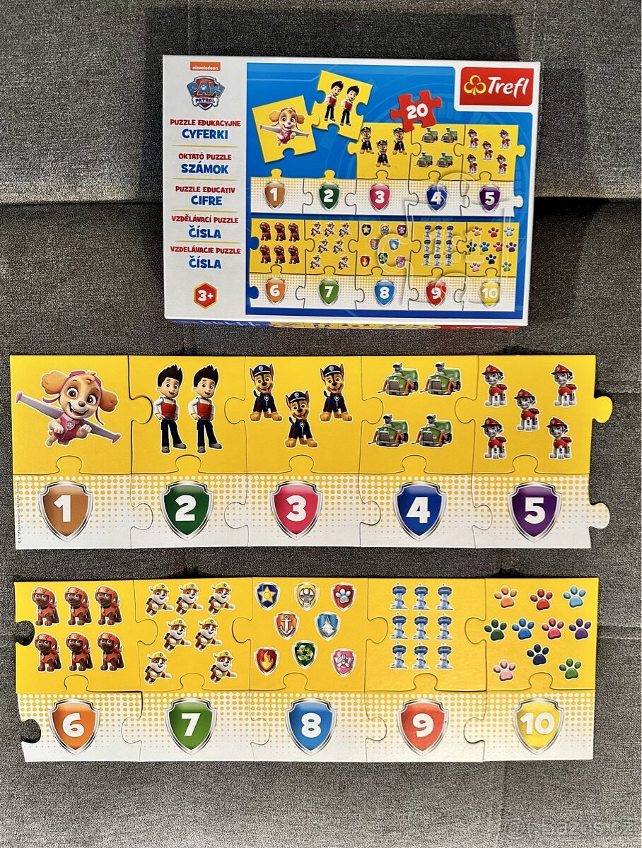 Puzzle Tlapková patrola - čísla