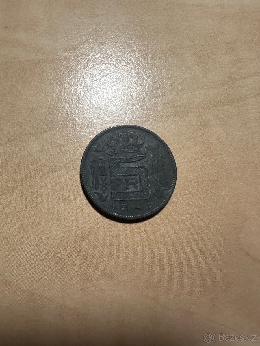 5 franků belgie 1941