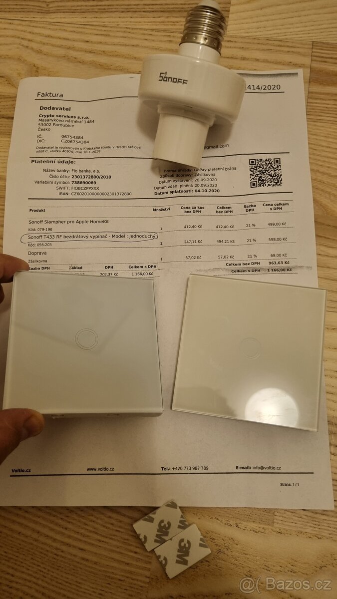 Sonoff objimka a 2 tlacitka