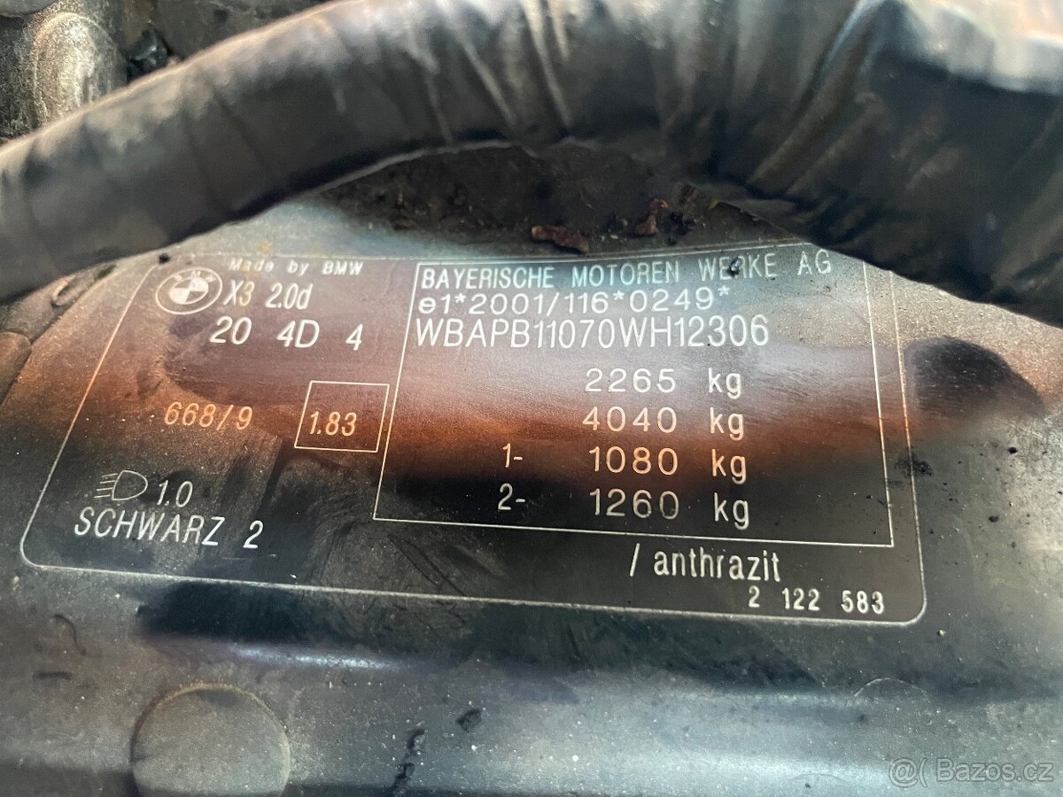 BMW x3 e83 2.0d 110 kw - hlava motor