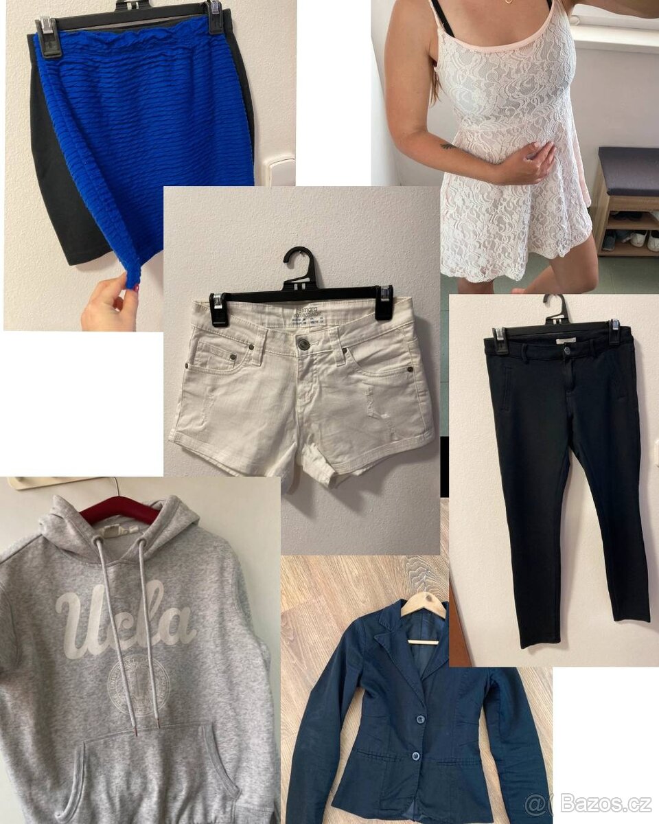 Mix oblečení XS/S, mikina, sukně, kraťasy, legíny, šaty,sako