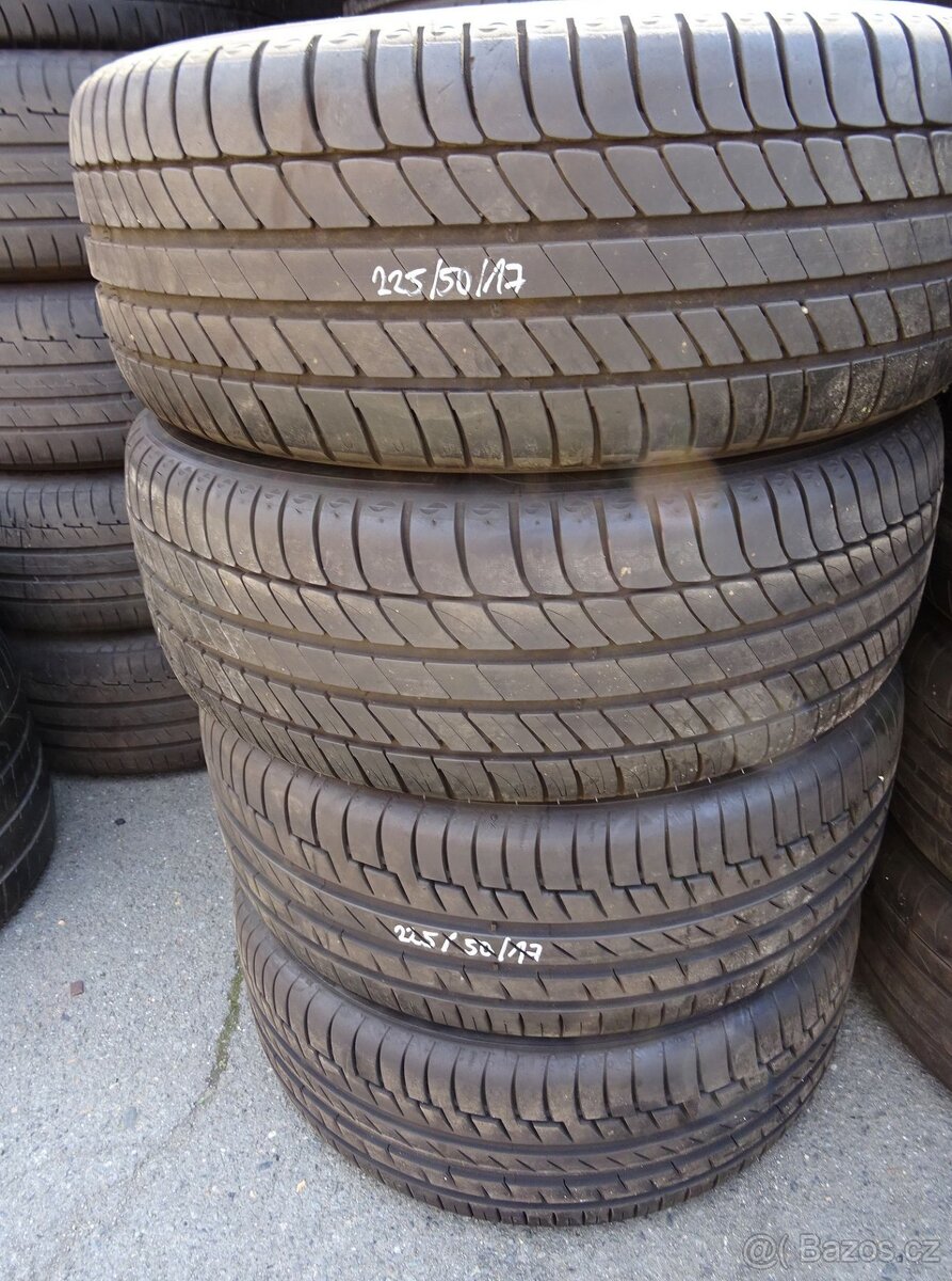 Letní pneu Continental a Michelin, 225/50/17, 4 ks, 6-7 mm