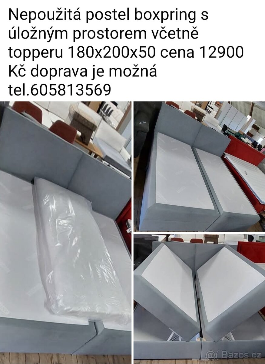Nepoužité postele Boxpring