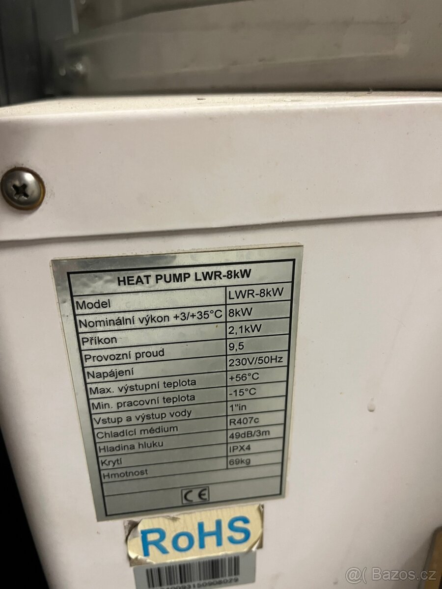 Tepelné čerpadlo vzduch-voda LWR-8kW