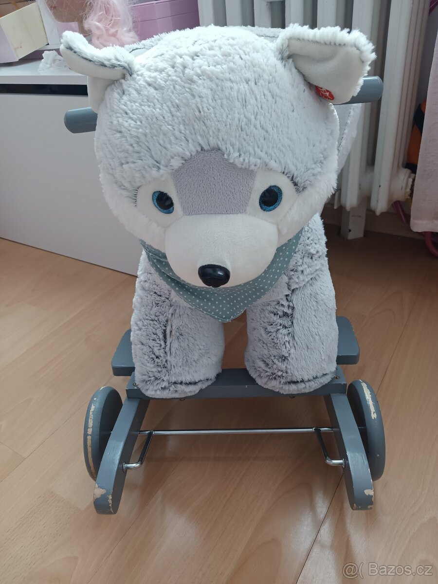 Houpací hračka s kolečkami Husky