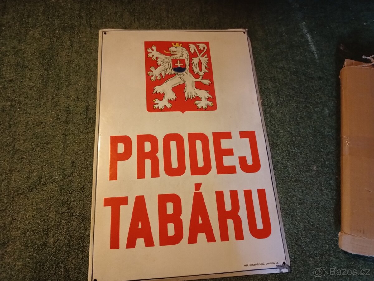 STARÁ REKLAMNÍ CEDULE PRODEJ TABÁKU