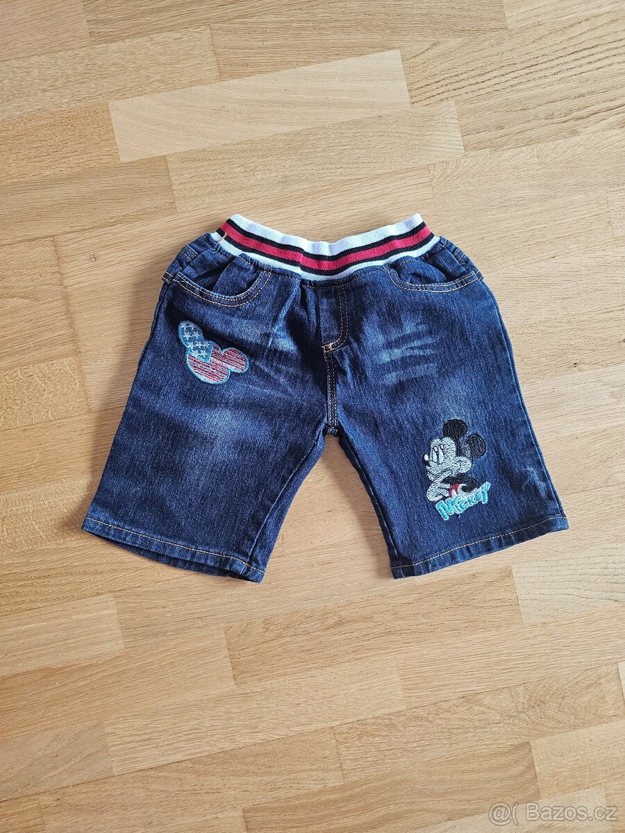 Džínové kraťasy Mickey Mouse, vel. 122