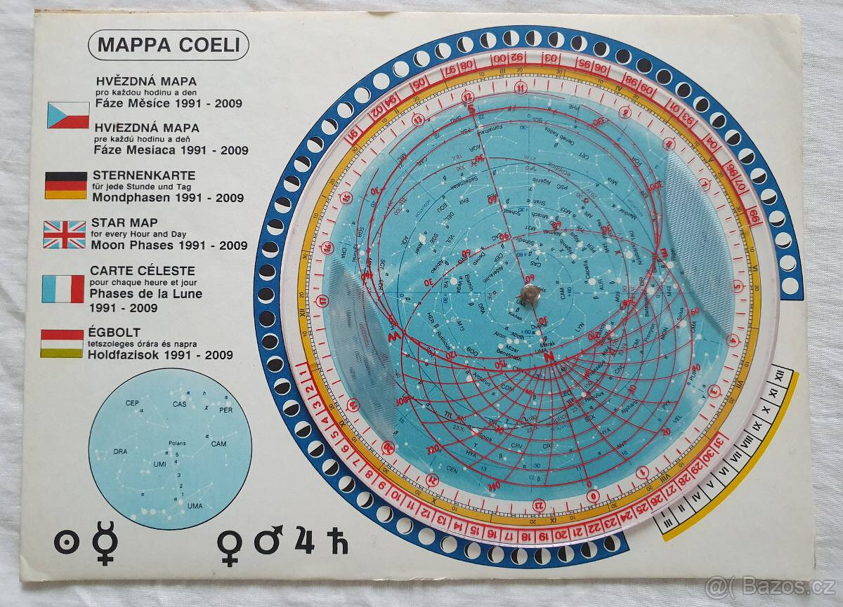 Hvězdná mapa z roku cca 1990, otáčecí
