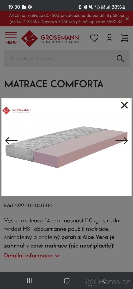 Matrace COMFORTA 120x200