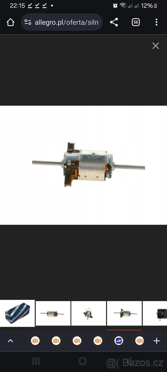 Stejnosměrný motorek ventilátoru BOSCH