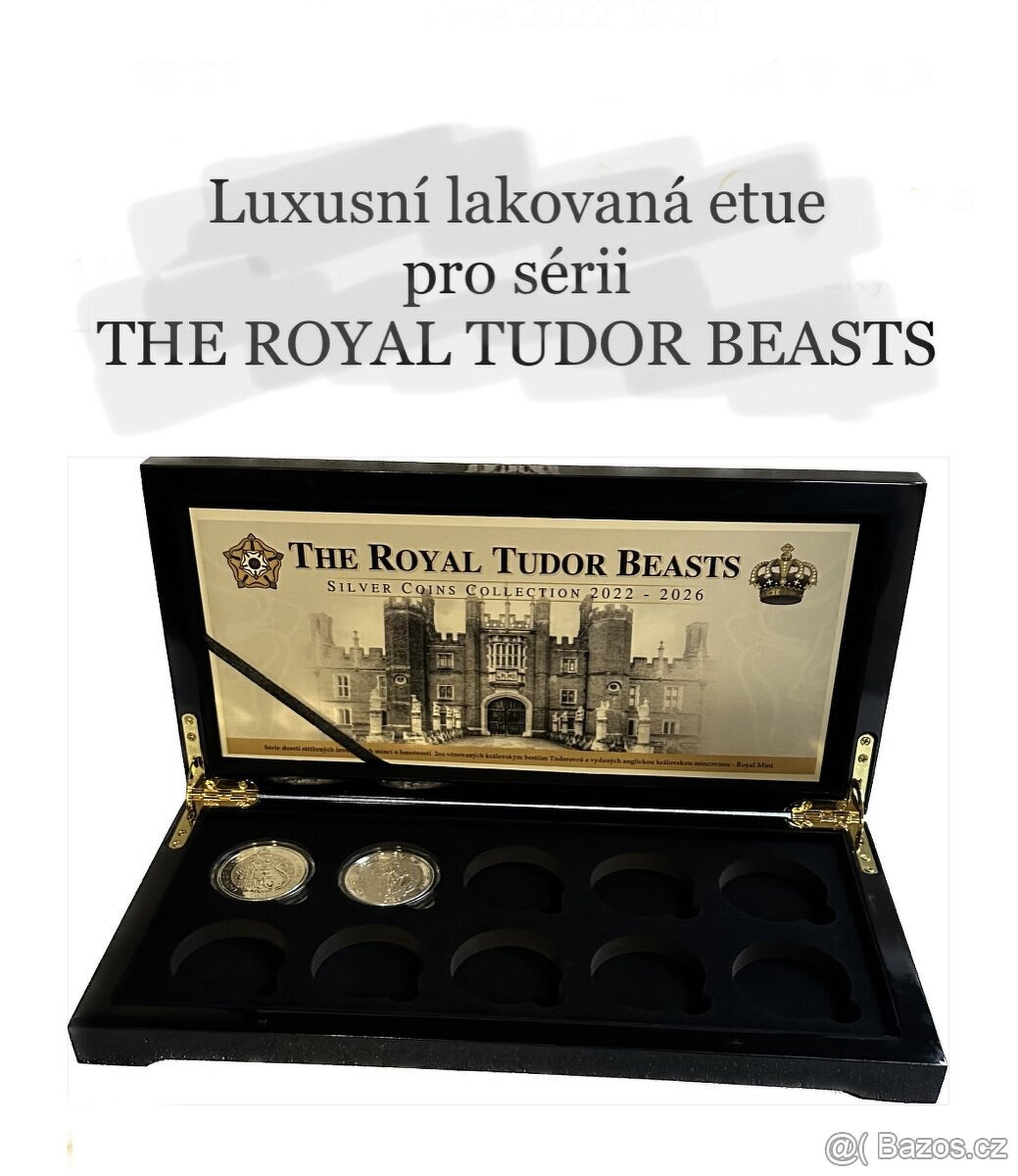 Lakovaná etue pro stříbrné mince Tudor Beasts 10x2oz