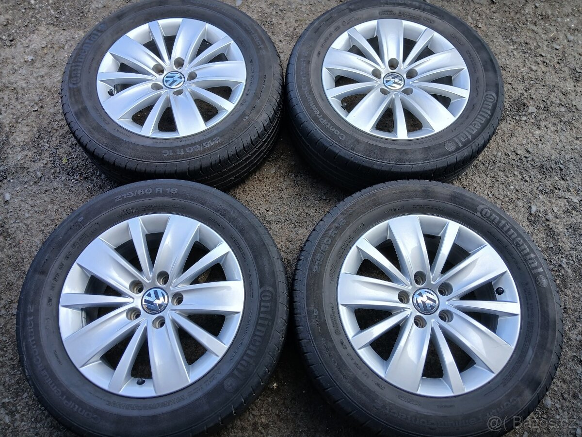 Prodám sadu Orig ALU kol VW 215/60R16 letní
