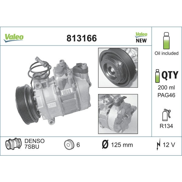 Kompresor, klimatizace VALEO 813166