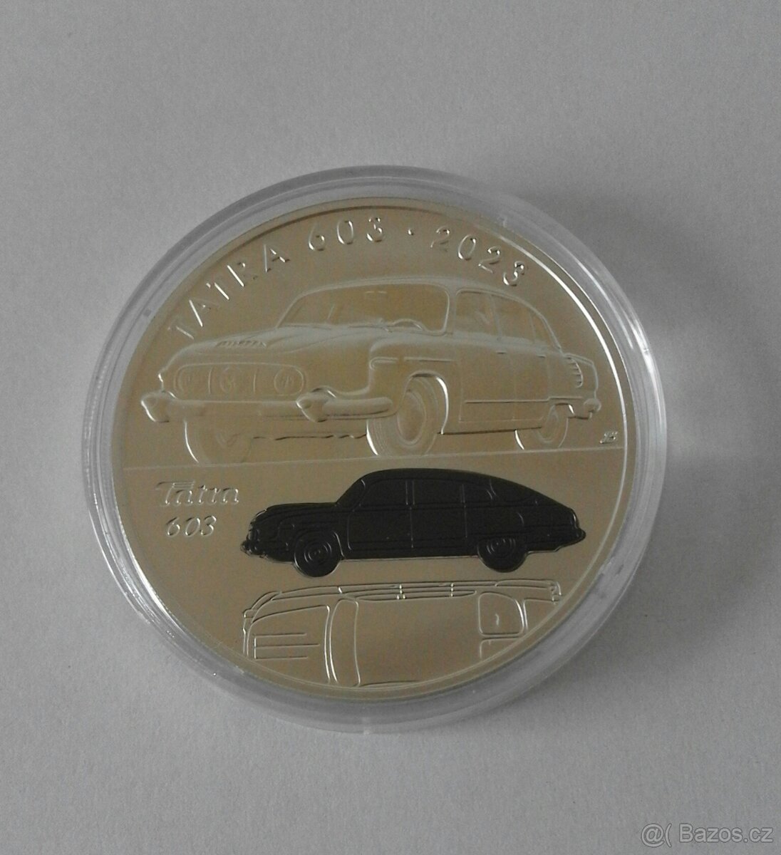 Stříbrná mince osobní automobil TATRA 603 stand.