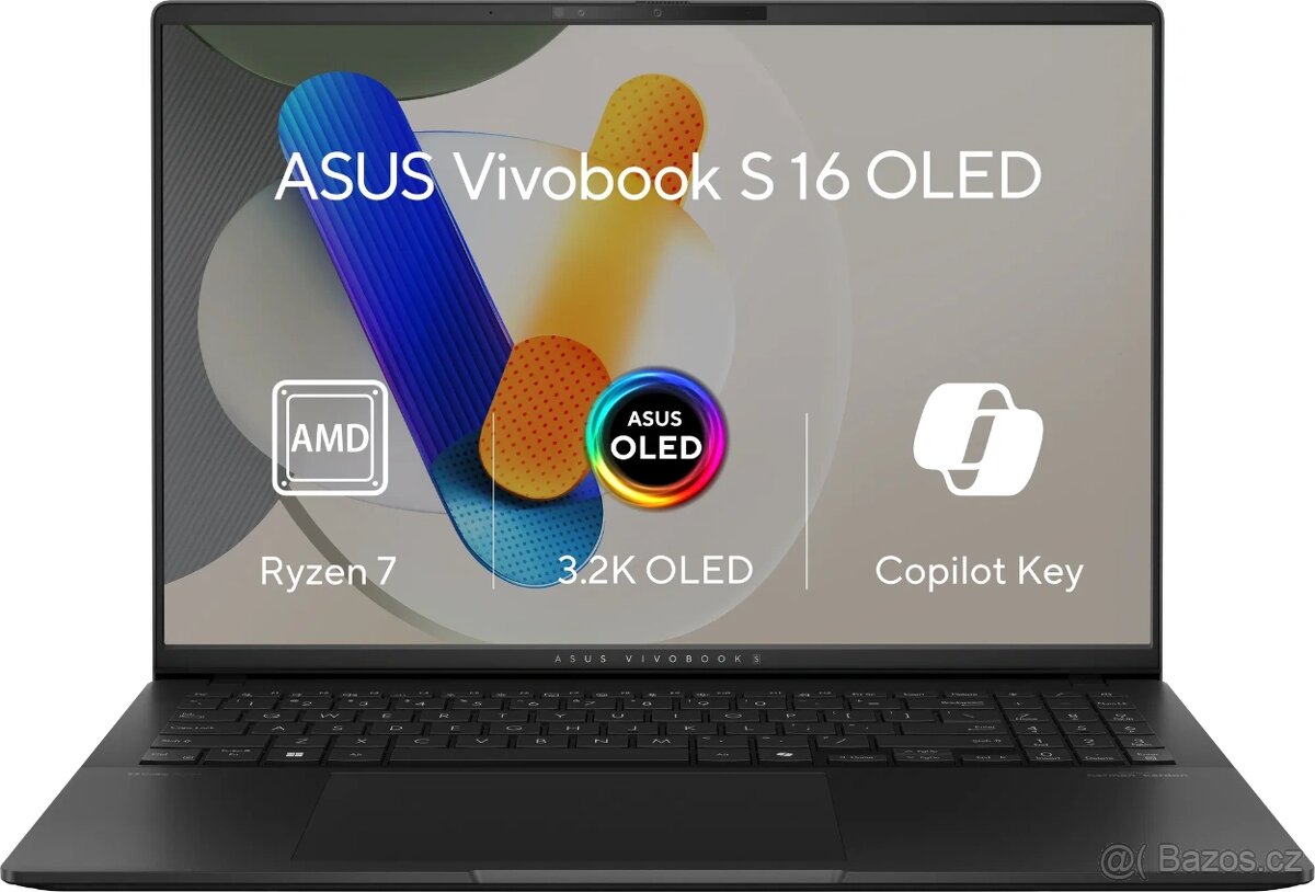 laptop ASUS Vivobook S 16 OLED M5606UA-OLED041W cerny kovovy