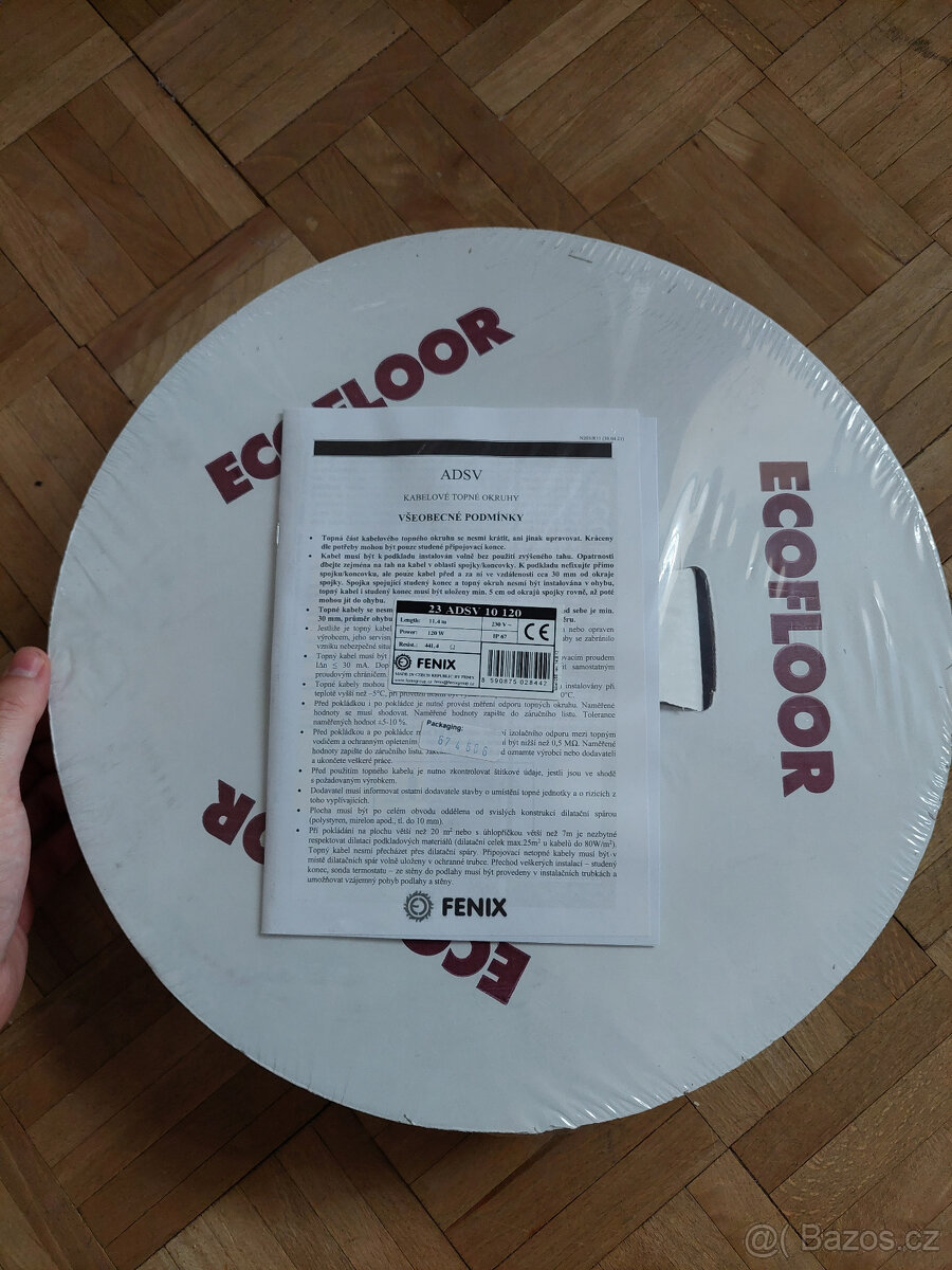 Topný kabel Fenix, 11,4m 120W, 2ks