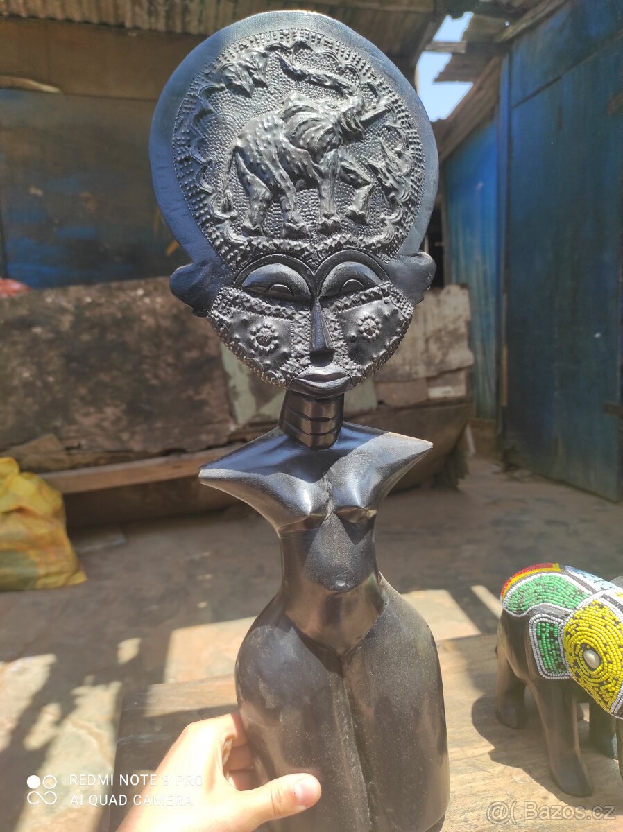 Ghana dřevěná soška plodnosti aquaba