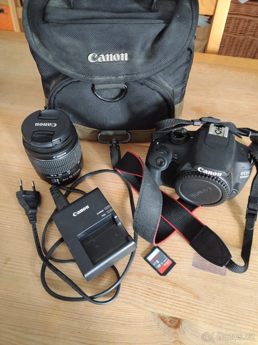 Canon EOS 1200D + objektiv 18–55mm + brašna + SD karta