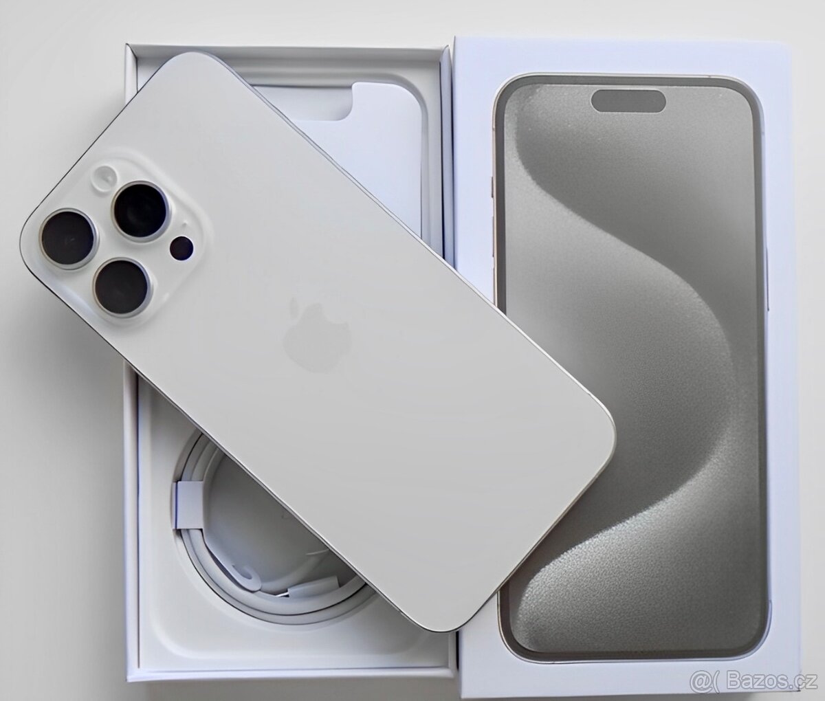 iPhone 15 Pro White Titanium BATERIE 100% TOP