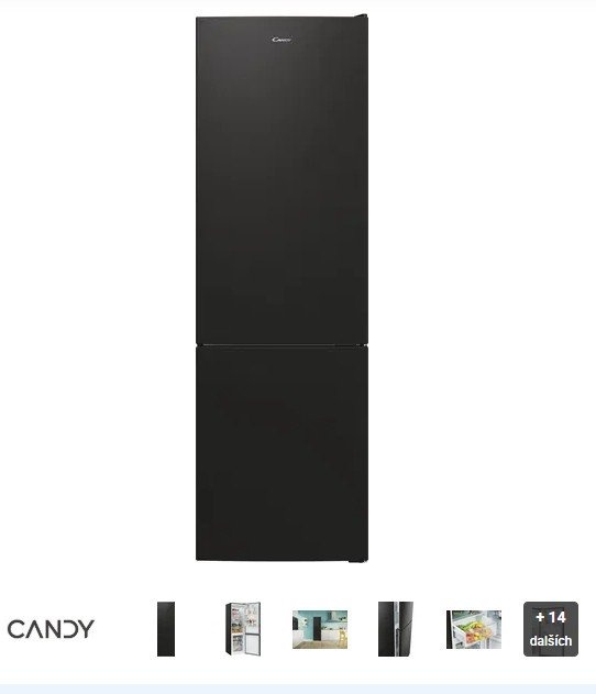 Chladnička s mrazničkou Candy CCT3L517EB černá