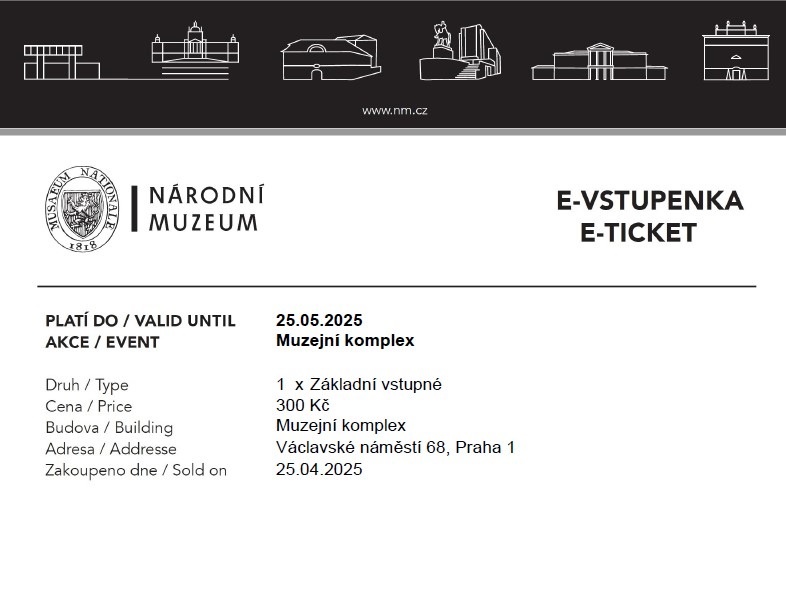 Vstupenka do Národního muzea 2ks