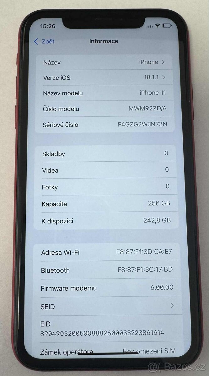 Apple Iphone 11 256GB Red