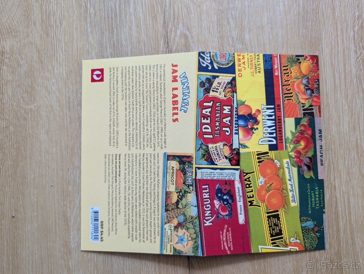 📮 Poštovní známky – Australia – Vintage Jam Labels, 100 Kč