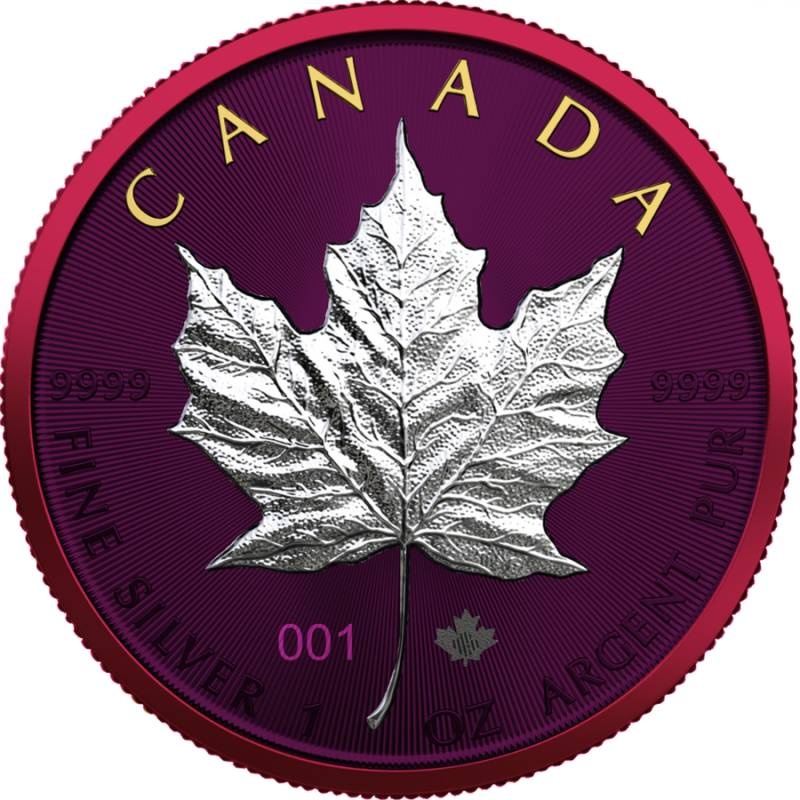 Stříbrná mince MAPLE LEAF RED Space Metals II–1 oz 2021