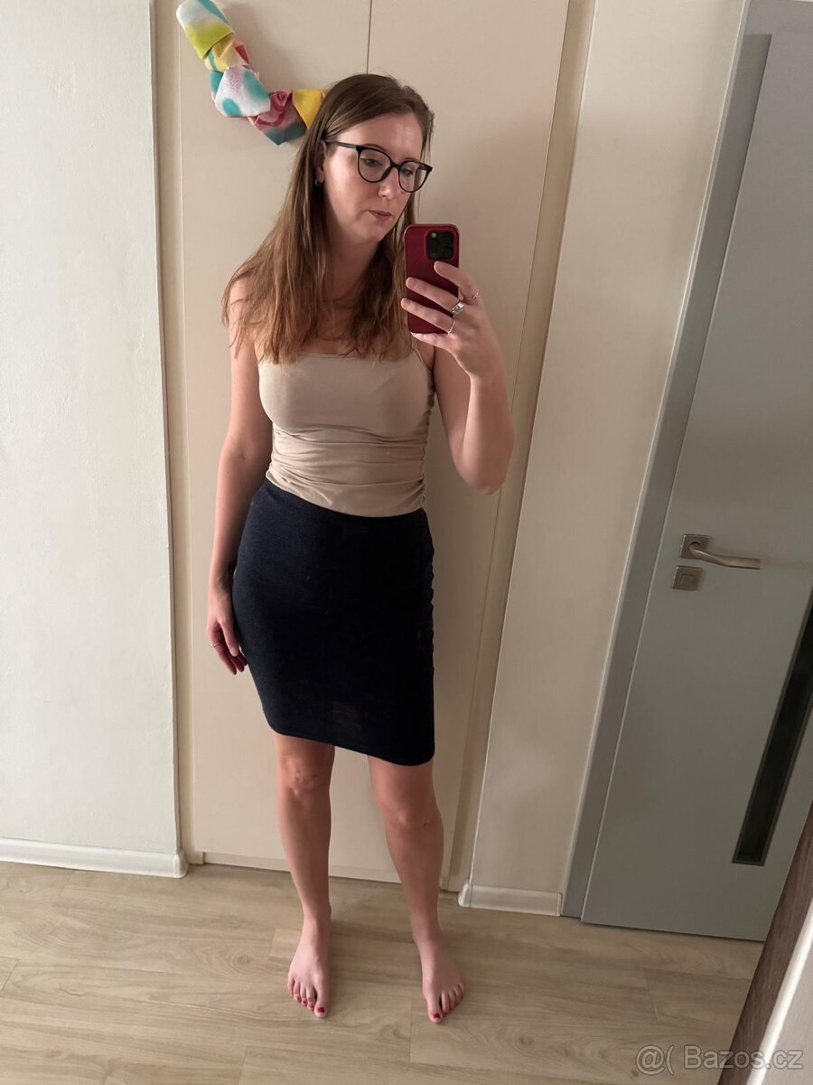 Modrá úpletová sukně, Calliope, vel. S