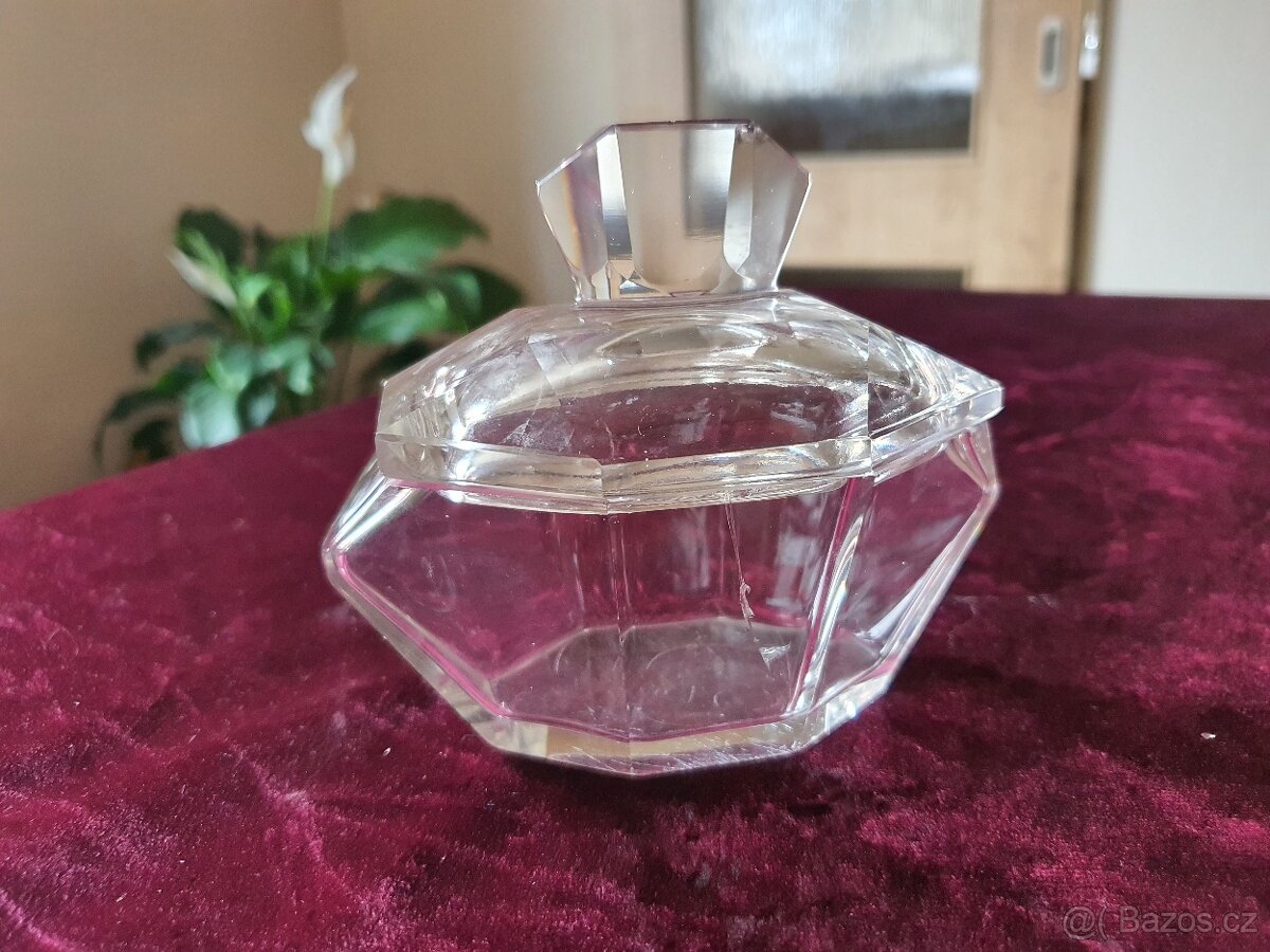 Art Deco skleněná dóza