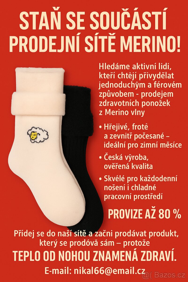 Merino ponožky možnost prividělku