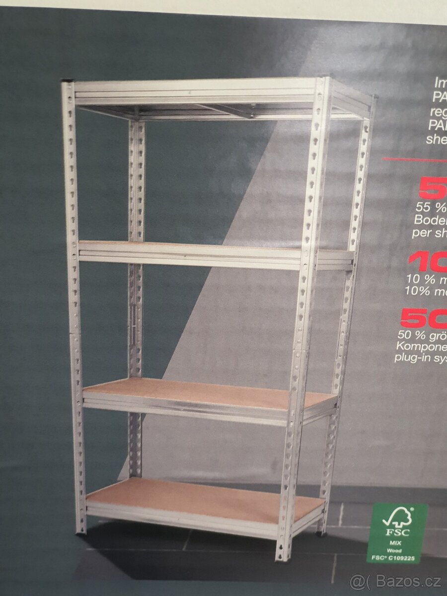 Vysokozátěžový regál, 1-7ks, sleva, NOVÝ, v 2m