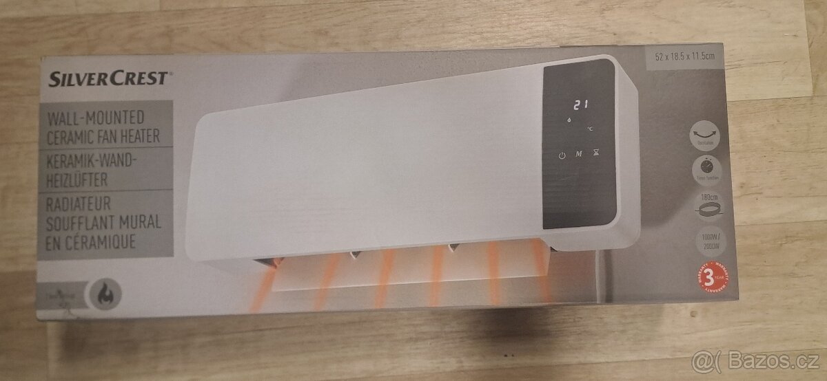 Nástěnný keramický teplovzdušný ventilátor. Nový